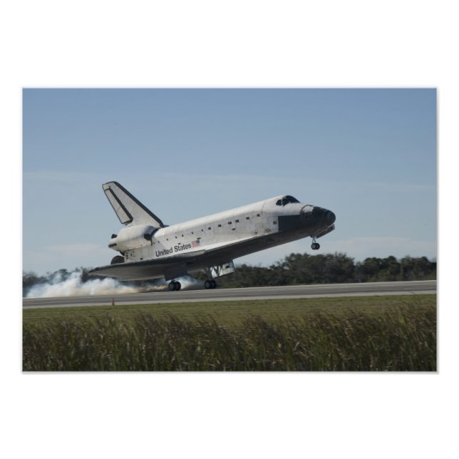 Space Shuttle Atlantis Touchs 2 Fotodruck (Vorne)