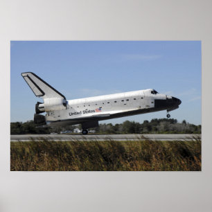 Space Shuttle Atlantis Touchs runter Poster