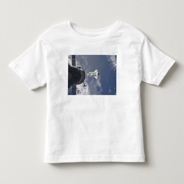Space Shuttle Atlantis und ein russisches Raumschi Kleinkind T-shirt (Vorderseite)