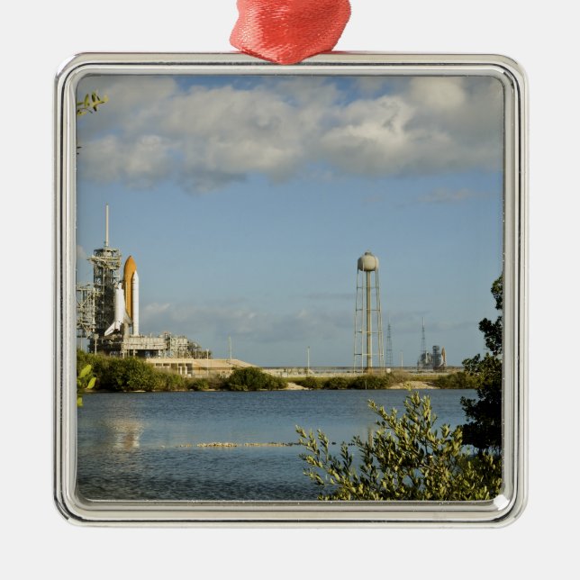 Space Shuttle Atlantis und Endeavour Silbernes Ornament (Vorne)