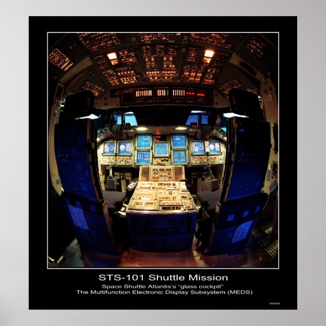 Space Shuttle Atlantis's "Glascockpit" Poster (Vorne)