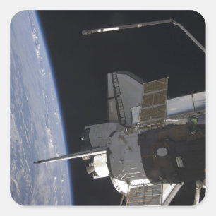 Space Shuttle Discovery 10 Quadratischer Aufkleber