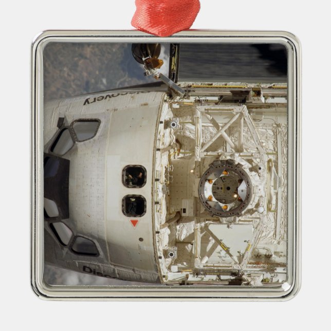 Space Shuttle Discovery 12 Silbernes Ornament (Vorne)