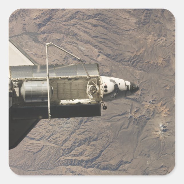 Space Shuttle Discovery 4 Quadratischer Aufkleber (Vorderseite)