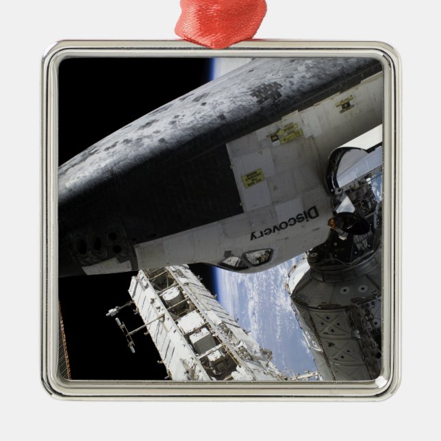 Space Shuttle Discovery dotiert Silbernes Ornament (Vorne)