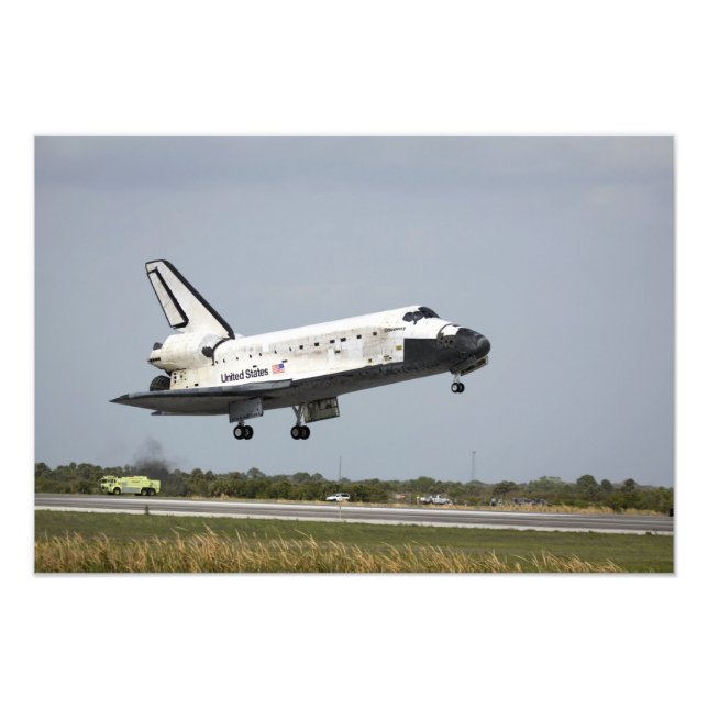 Space Shuttle Discovery geht Landung 3 an Fotodruck (Vorne)