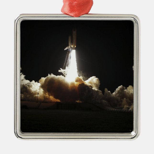 Space Shuttle Discovery hebt ab Ornament Aus Metall (Vorne)