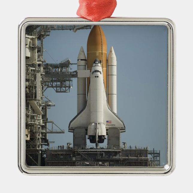 Space Shuttle Discovery ist bereit Silbernes Ornament (Vorne)