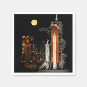 Space Shuttle Discovery und Mond Serviette