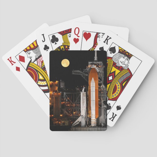 Space Shuttle Discovery und Mond Spielkarten (Rückseite)