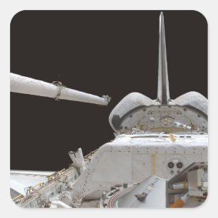 Space Shuttle Discovery's Nutzlastschacht Quadratischer Aufkleber