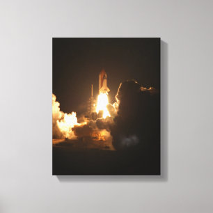 Space Shuttle Earth Orbital Raumfahrzeug Nacht Can Leinwanddruck