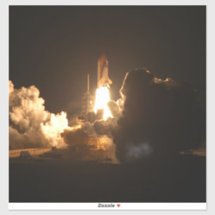Space Shuttle Earth Orbital Spacecraft Night Canva Aufkleber