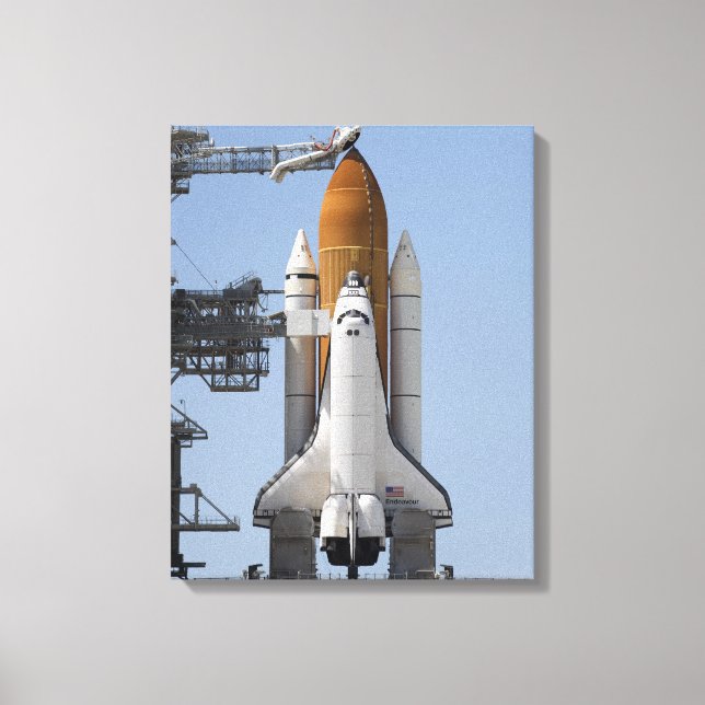 Space Shuttle Endeavor steht bereit Leinwanddruck (Vorderseite)