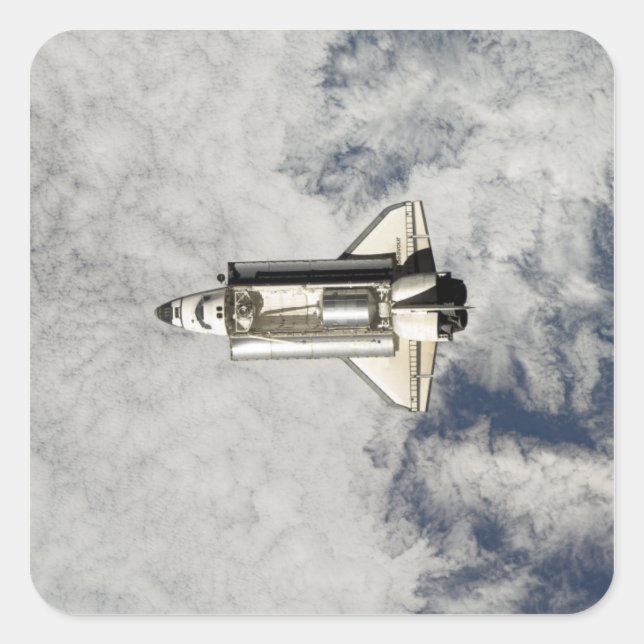 Space Shuttle Endeavour 12 Quadratischer Aufkleber (Vorderseite)