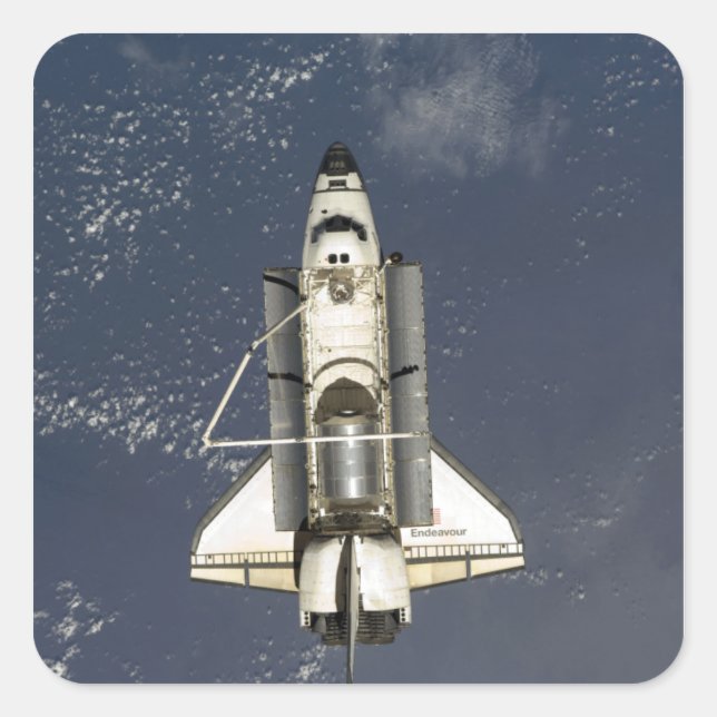 Space Shuttle Endeavour 16 Quadratischer Aufkleber (Vorderseite)