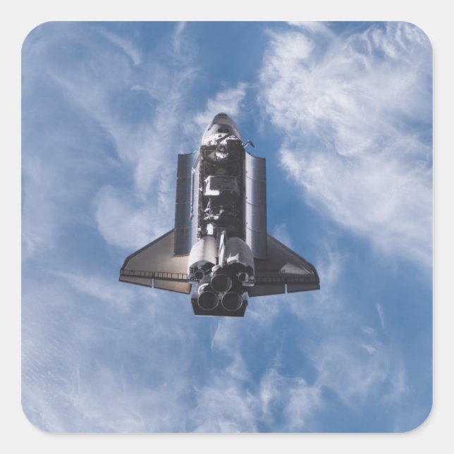 Space Shuttle Endeavour 22 Quadratischer Aufkleber (Vorderseite)
