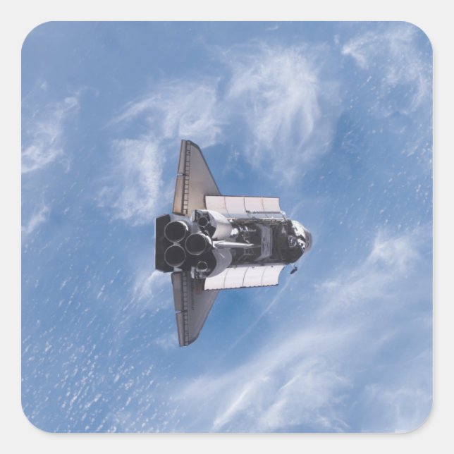 Space Shuttle Endeavour 26 Quadratischer Aufkleber (Vorderseite)