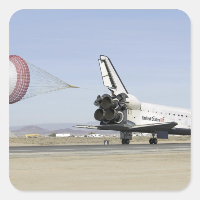 Space Shuttle Endeavour 4 Quadratischer Aufkleber (Vorderseite)