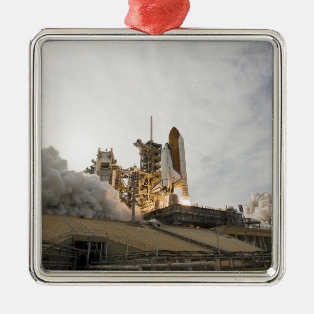 Space Shuttle Endeavour hebt 5 Ornament Aus Metall (Vorne)