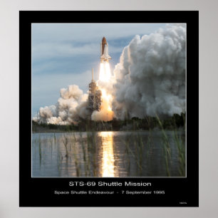 Space Shuttle Endeavour Lift-off STS - 69 Poster