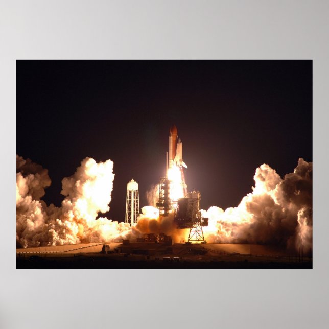 Space Shuttle Endeavour nächtlicher Start Poster (Vorne)