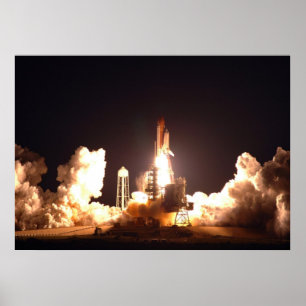 Space Shuttle Endeavour Nachtzug Poster