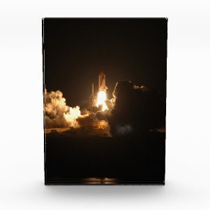 Space Shuttle Erde Orbitale Raumfahrzeug Nacht Can Fotoblock