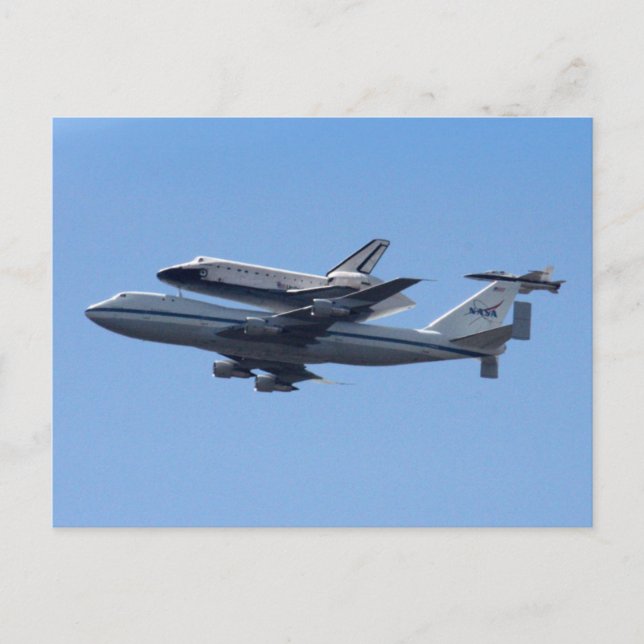 Space Shuttle fördert Endlandekarte Postkarte (Vorderseite)