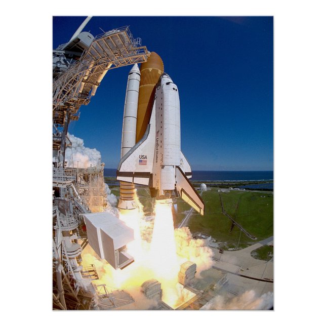 Space Shuttle-Hintergrund Poster (Vorderseite)
