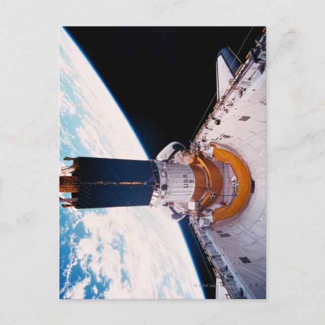 Space Shuttle im Orbit 2 Postkarte (Vorderseite)