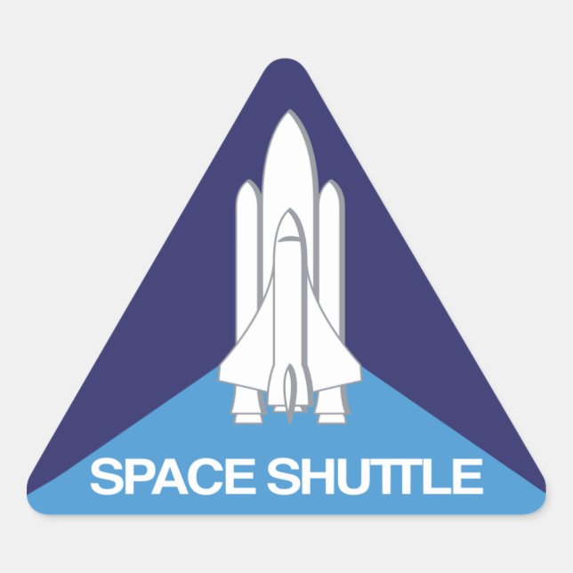 Space Shuttle Triangle Dreieckiger Aufkleber (Vorderseite)