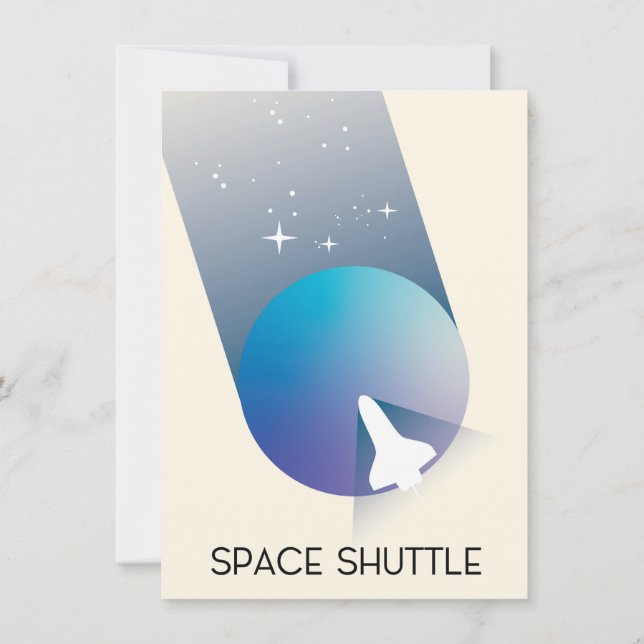 Space Shuttle Vintage Art Raum Kunst. Einladung (Rückseite)