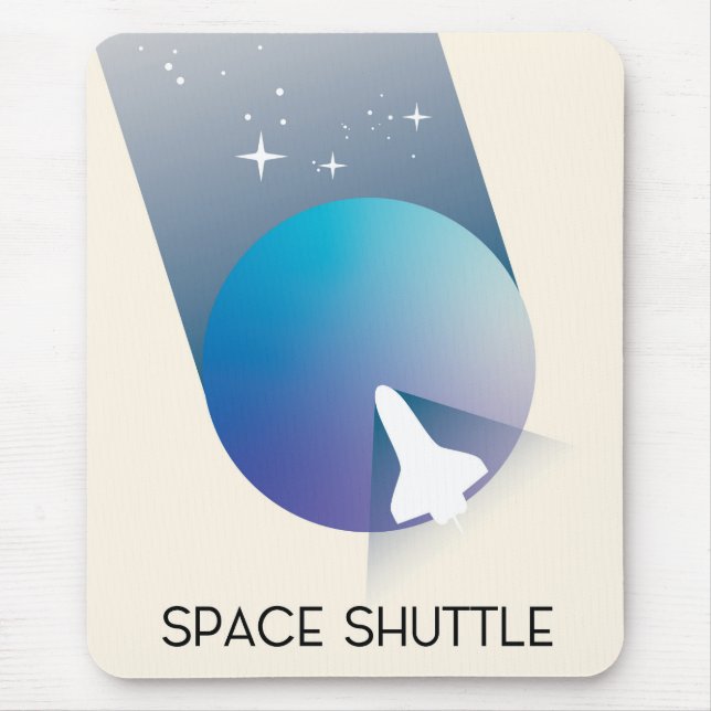 Space Shuttle Vintage Art Raum Kunst. Mousepad (Vorne)