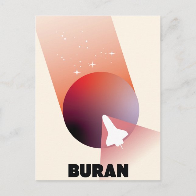 Space Shuttle Vintage Art Raum Kunst. Postkarte (Vorderseite)