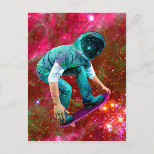 Space Skateboarder Postkarte