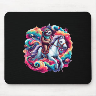 Space Sloth Horse Funny Horseback Reiten T-Shirt Mousepad