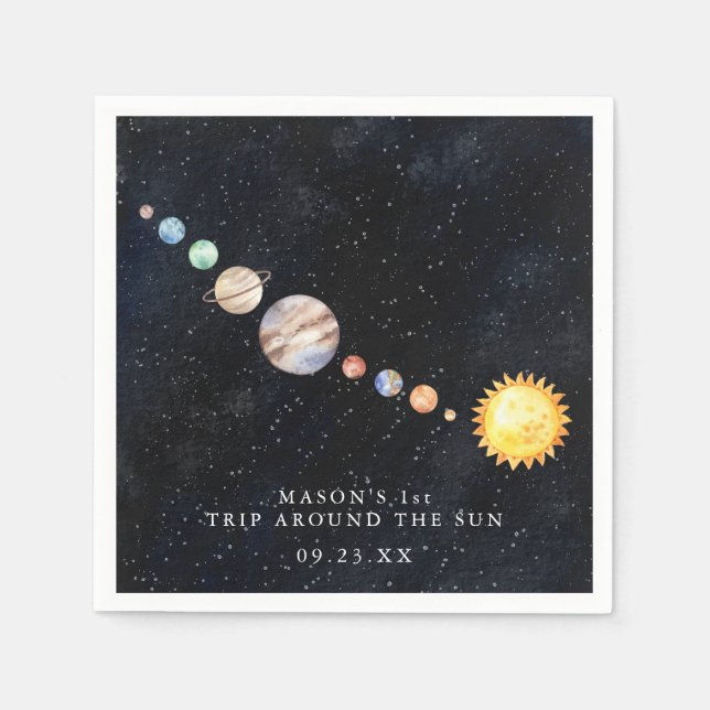 Space | Solar System Birthday Party Serviette (Vorderseite)