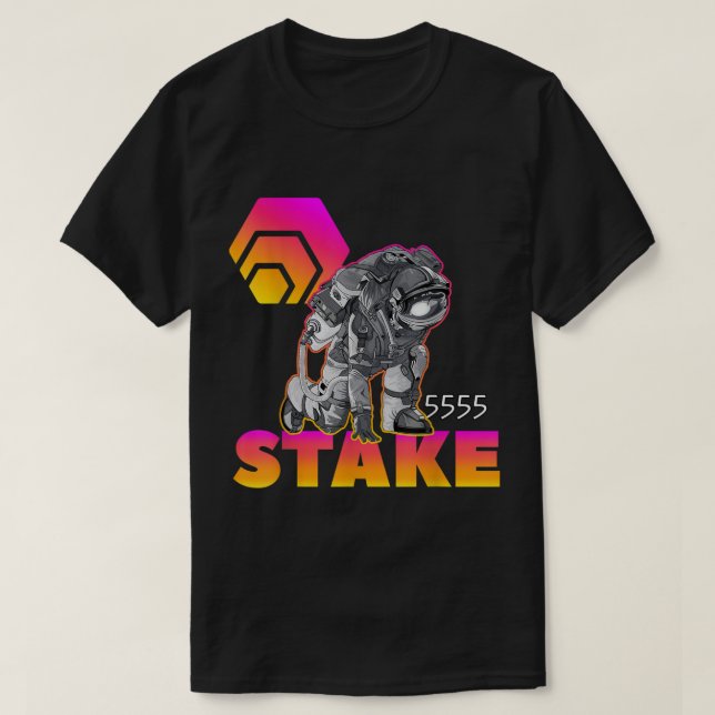 Space Staker | Futuristic Crypto Astronaut T-Shirt (Design vorne)