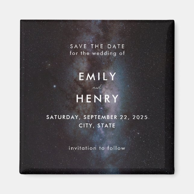 Space Stars Milky Way Galaxy Hochzeit Retten Sie d Magnet (Vorne)