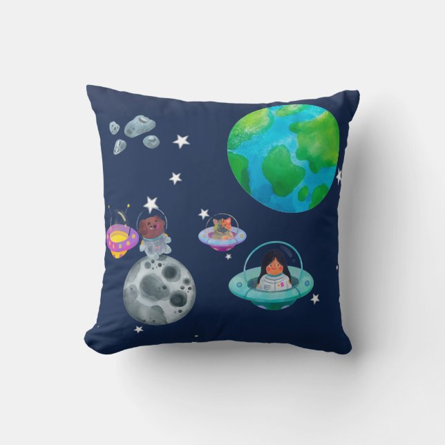 Space theme for children's room. kissen (Vorderseite)