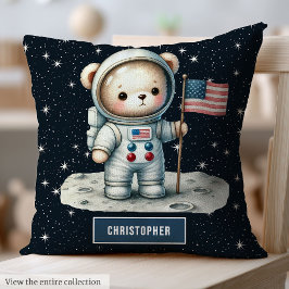 Space Theme Teddy Bear Pillow Personalisiert Baby Kissen