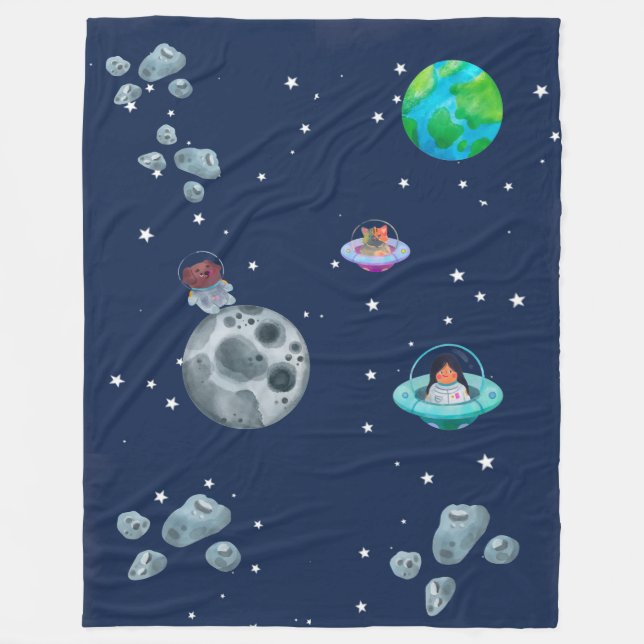 Space themed blanket. fleecedecke (Vorderseite)