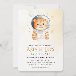 Space Tiger Baby Dusche Einladung