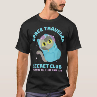 Space Traveler Secret Club - Süße Astronauten-Kätz T-Shirt