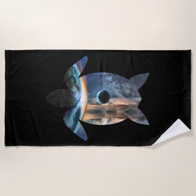 Space Turtle Strandtuch (Vorderseite)