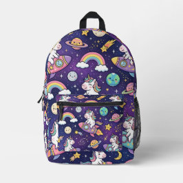 Space Unicorn Rucksack – Regenbogen-Galaxie-Muster
