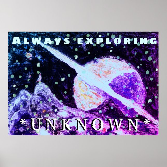 Space Wanderer Erkundung unbekannter Poster Kunst (Vorne)