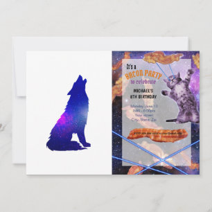 Space Wolf heulend - Hintergrundfarbe wählen Einladung