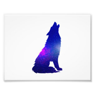 Space Wolf heulend - Hintergrundfarbe wählen Fotodruck